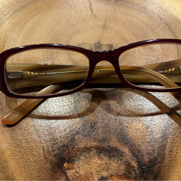 Burberry Woman’s Eyeglasses B 2043 3075 Oxblood Rectangular Frame - Picture 6 of 7